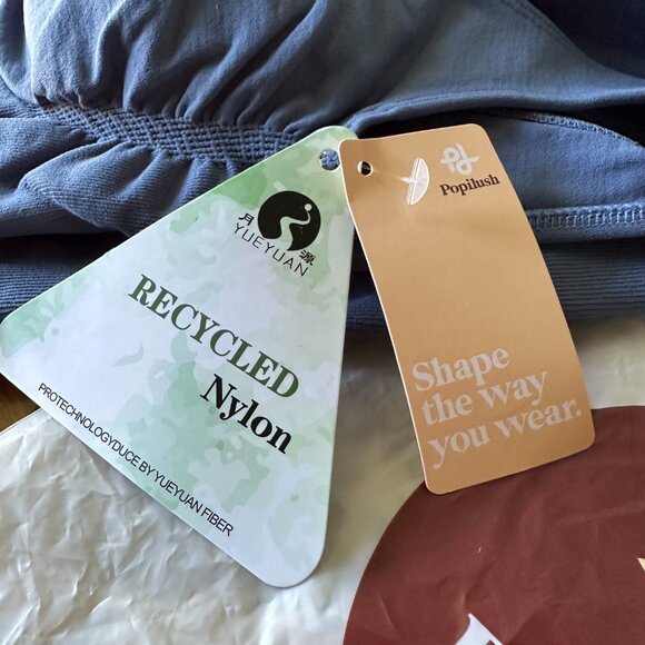 POPILUSH {NWT} The Shapewear Romper | Small | dusty blue | workout jumpsuit - Picture 9 of 11